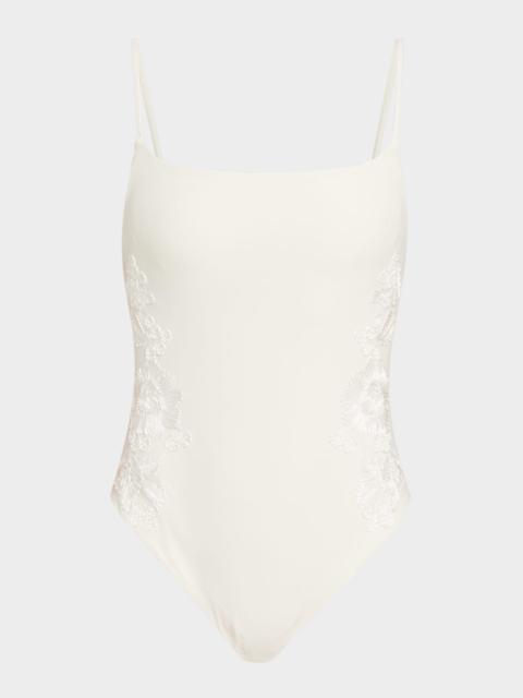 SIMKHAI Juniper Embroidered One-Piece Swimsuit
