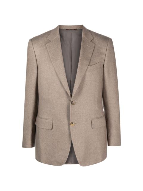 notched-lapels silk-blend blazer