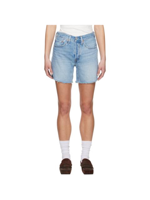 Levi's Blue 501 Original Fit Mid-Thigh Lightweight Denim Shorts