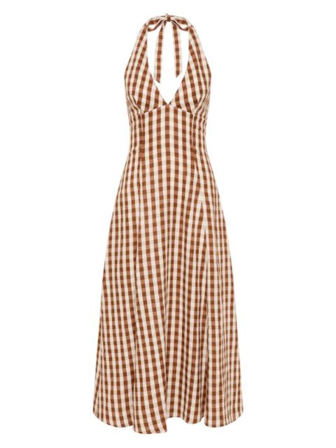 Marais Midi Dress in Gingham Cedar