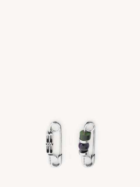 BALENCIAGA Men's Bb Icon Beads Earrings in Emerald