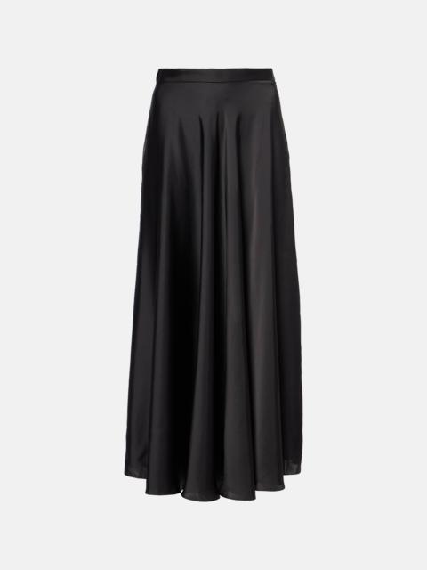 BALENCIAGA Asymmetric satin midi skirt