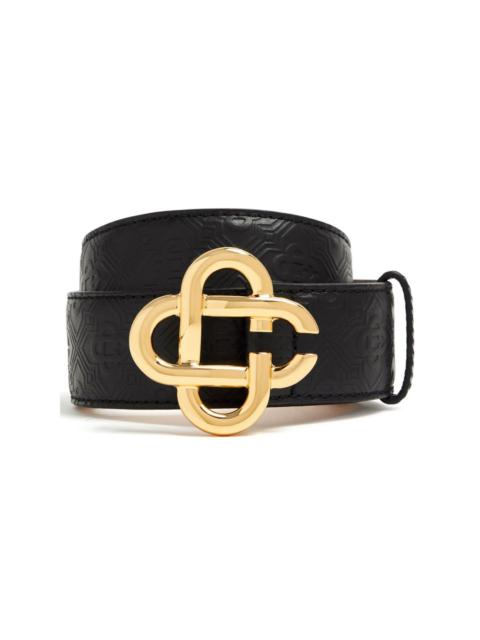 CASABLANCA logo-plaque leather belt