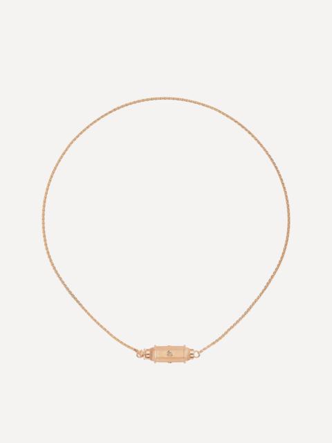 MARIE LICHTENBERG 18ct Rose Gold Brown Diamond Micro Coco Locket Necklace