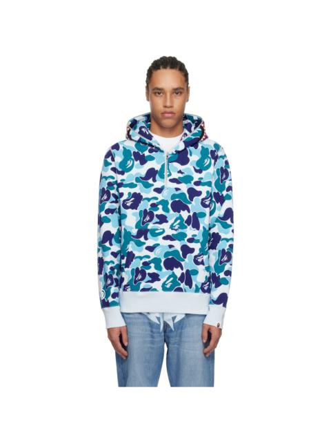A BATHING APE® Blue ABC Camo Shark Half Zip Hoodie