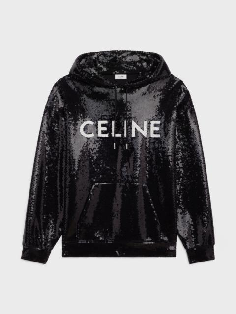 CELINE LOOSE CELINE EMBROIDERED SWEATSHIRT IN COTTON AND CASHMERE