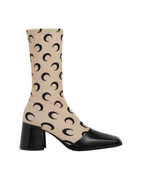 Marine Serre Regenerated All Over Moon Jersey Ankle Boots