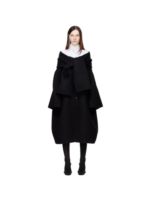 MARIE ADAM-LEENAERDT Black Scarf Coat