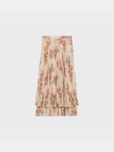 CELINE MIDI RUFFLED SKIRT IN SILK GEORGETTE