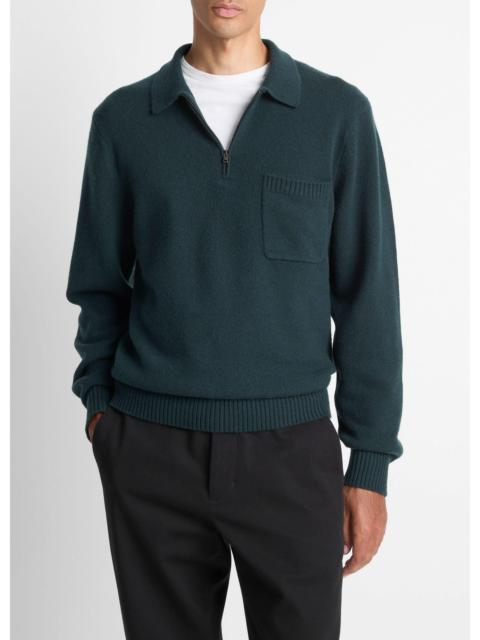 Vince Wool & Cashmere-Blend Quarter-Zip Polo Sweater