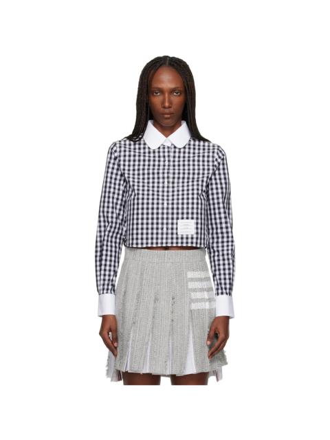 Thom Browne Black & White Classic Cropped Round Collar Shirt