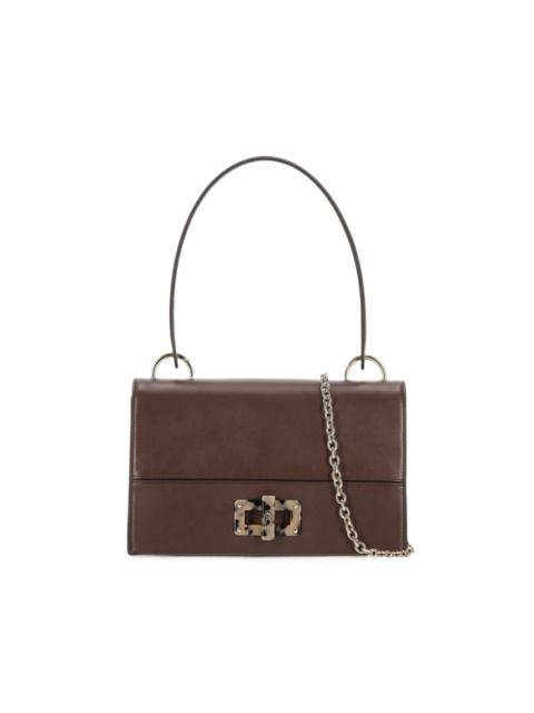 FURLA tortoiseshell-effect logo-plaque shoulder bag