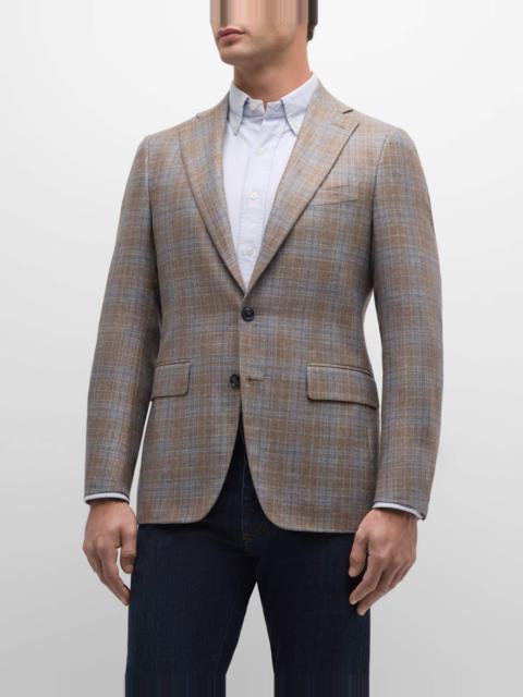 Canali Men's Silk-Wool Plaid Sport Coat