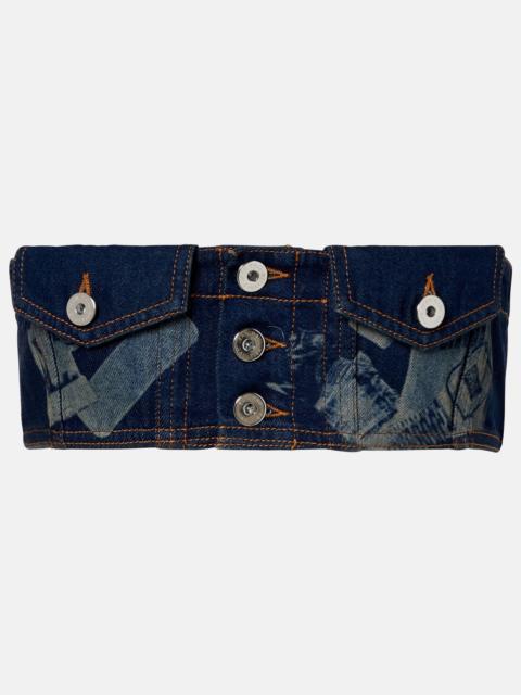 Jean Paul Gaultier Trompe-l'œil denim bra top