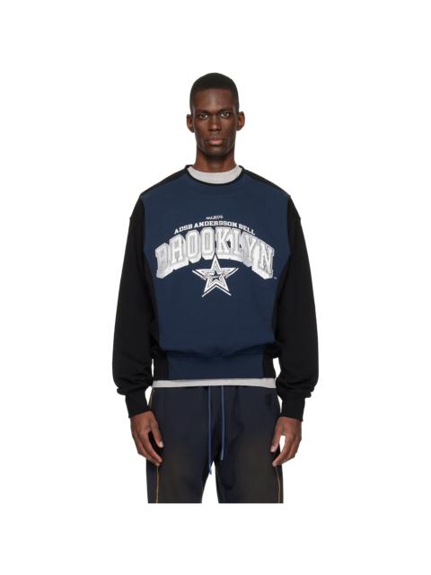 Andersson Bell Black & Navy Arch Logo Layered Sweatshirt
