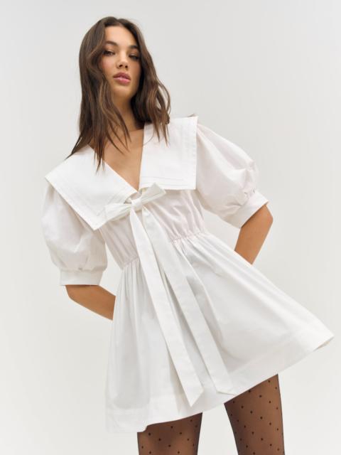 For Love & Lemons Helena Poplin Puff Sleeve Mini Dress