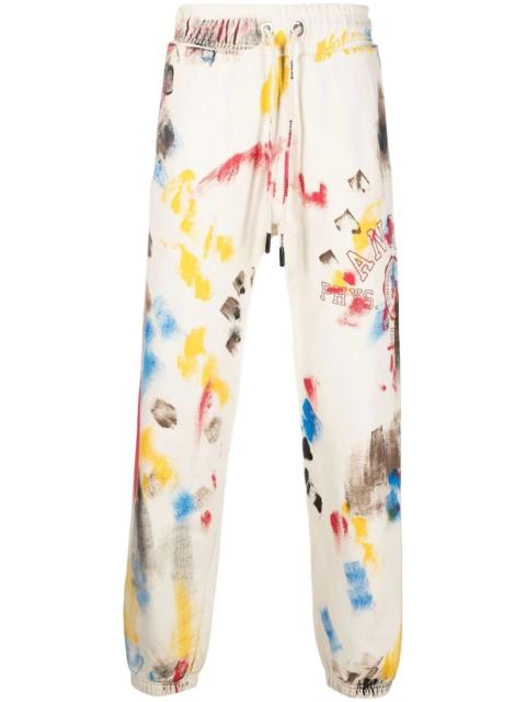 Palm Angels paint-splatter logo-print track pants