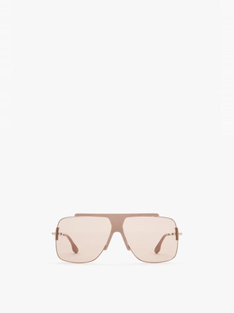 Victoria Beckham Combination Rimless Square in Nude