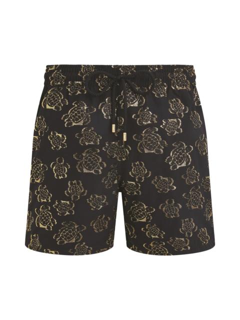 Vilebrequin Men's Metallic Jacquard Swim Shorts - Noir