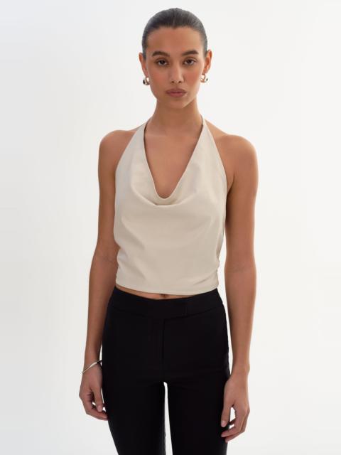 LAMARQUE SYEDA | Cowl Neck Leather Top