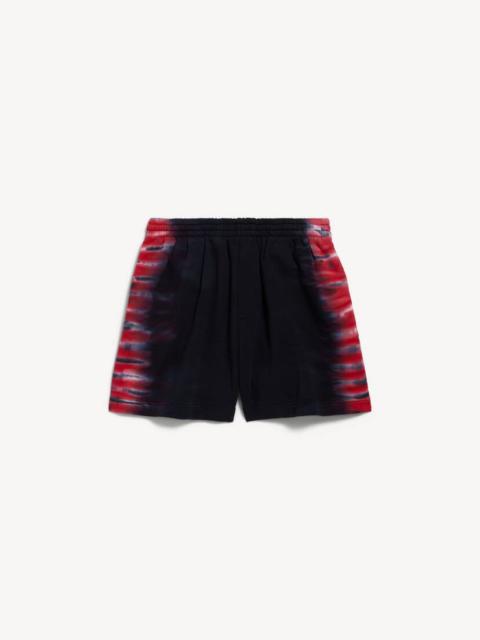 BALENCIAGA Men's Extreme Tie Dye Regular Fit Bermuda in Black