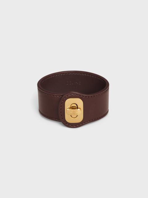 CELINE Les Cuirs Celine Josephine Bracelet in Calfskin and Brass with Gold Finish