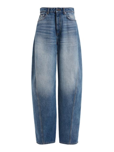 Givenchy Cocoon Rigid Mid-Rise Wide-Leg Jeans light wash
