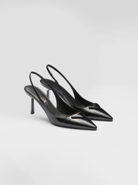 Patent leather slingback pumps