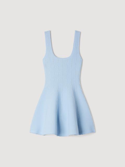 Sandro BEADED KNIT MINI DRESS