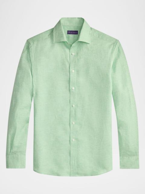 Ralph Lauren Men's Houndstooth Linen Button-Down Shirt