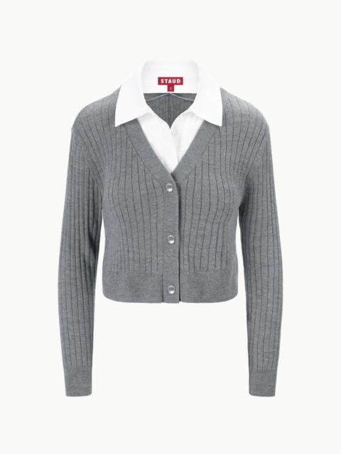 STAUD STAUD WALLIS SWEATER CHARCOAL WHITE