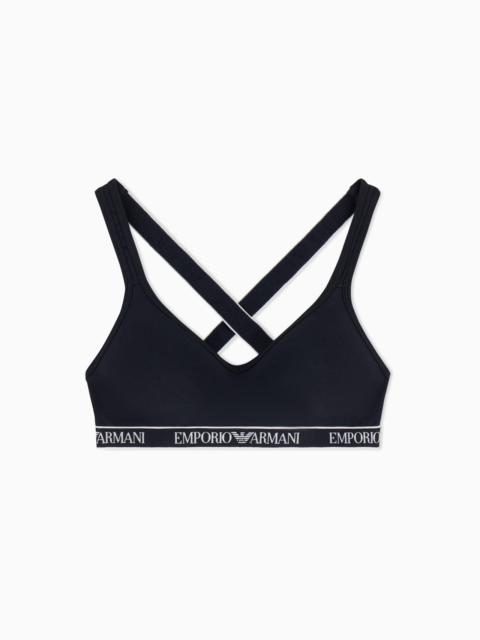 EMPORIO ARMANI ASV ICONIC ORGANIC JERSEY PADDED BRALETTE WITH LOGO UNDERBAND