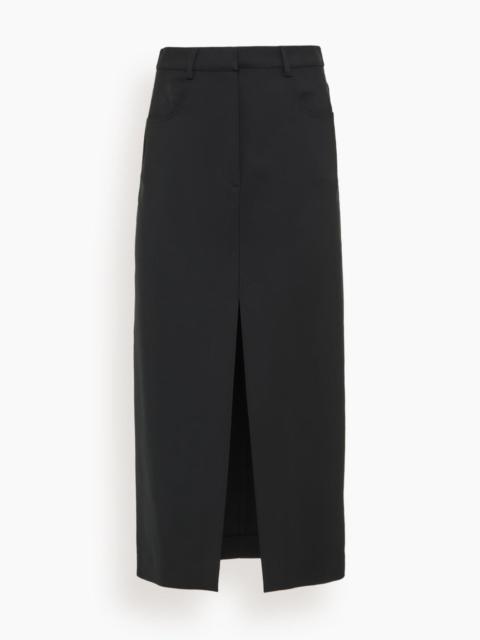 RÓHE Long Skirt with Denim Details in Black