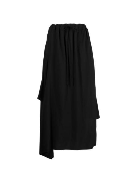 asymmetric cut-out midi skirt