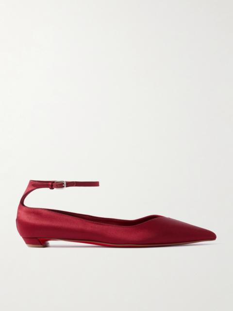 Christian Louboutin Erozeena Satin Point-toe Flats