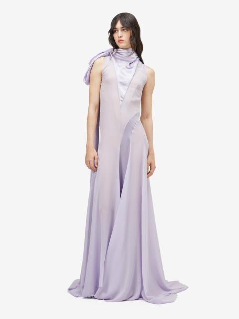 Alexander McQueen Women's Shoulder Bow Evening Dress in Lilac