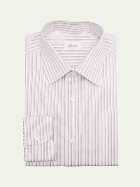 Brioni Men's Cotton Multi-Stripe Dress Shirt