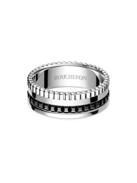 Boucheron Women's Unisex Quatre Black Edition 18K White Gold & PVD Ring - White Gold