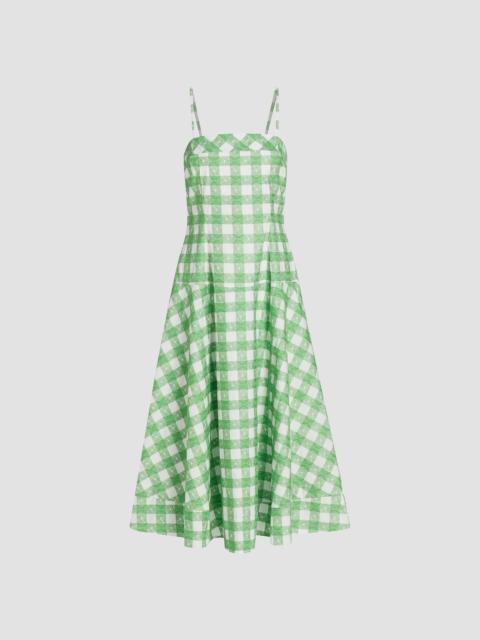 ROSIE ASSOULIN Women's Drop Me A Note Plaid Cotton Midi-Dress - Grass Green