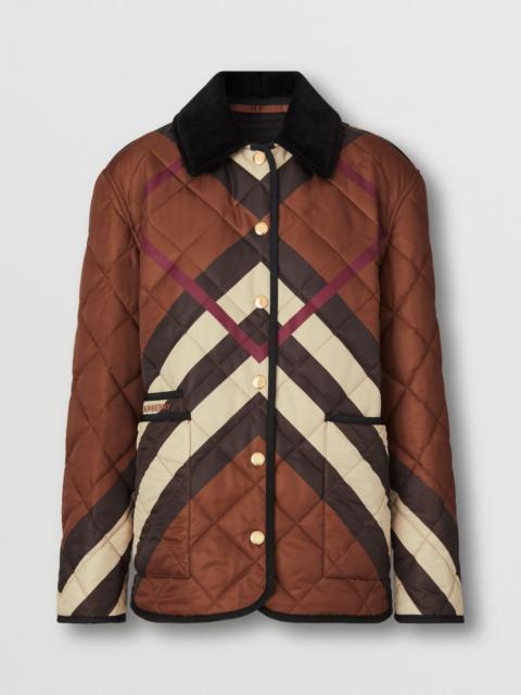 Burberry Chevron Check Diamond Quilted Jacket