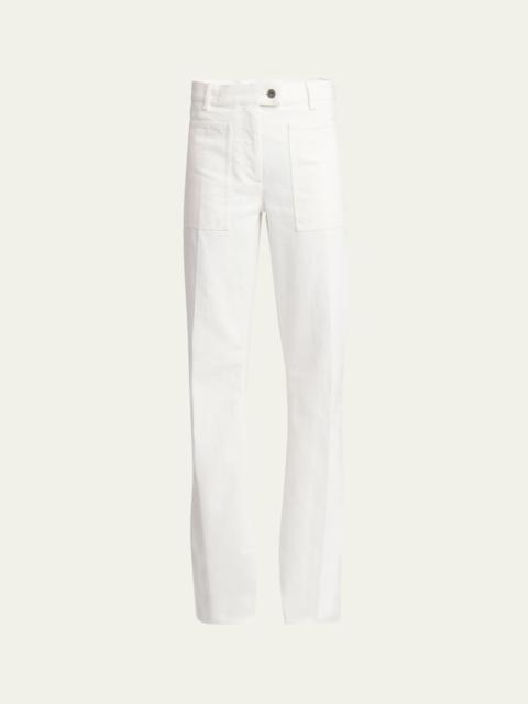 FERRAGAMO High-Rise Midweight Denim Straight-Leg Pants
