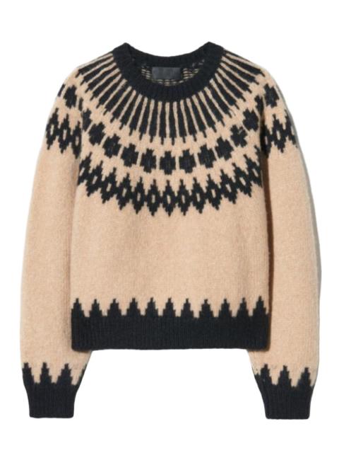 NILI LOTAN Alena Sweater in Light Camel Fair Isle