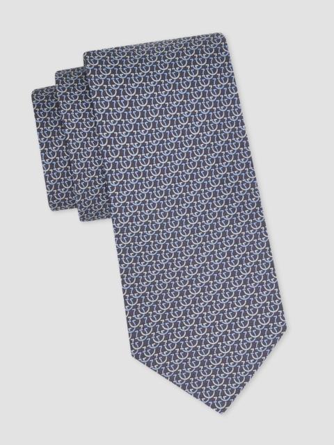 FERRAGAMO Men's Cerchio Silk Tie - Grigio