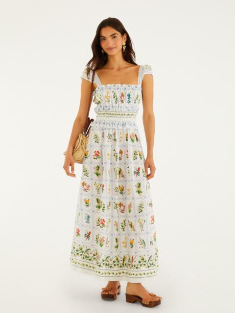FARM RIO Off-White Tropical Porcelain Organic Cotton Maxi Dress