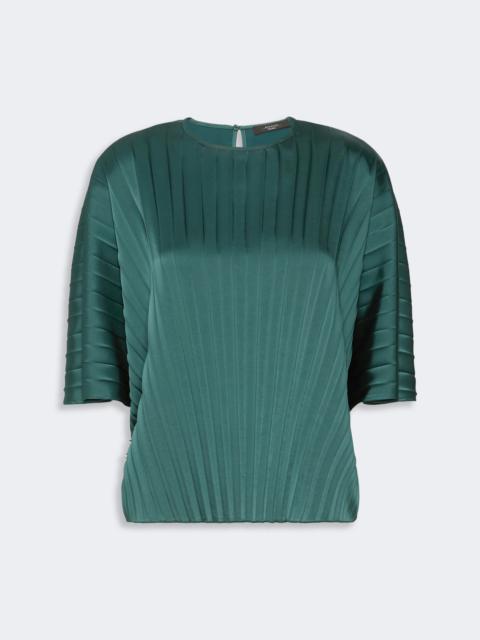 WEEKEND Max Mara AUREO Loose blouse in pleated satin - DARK GREEN