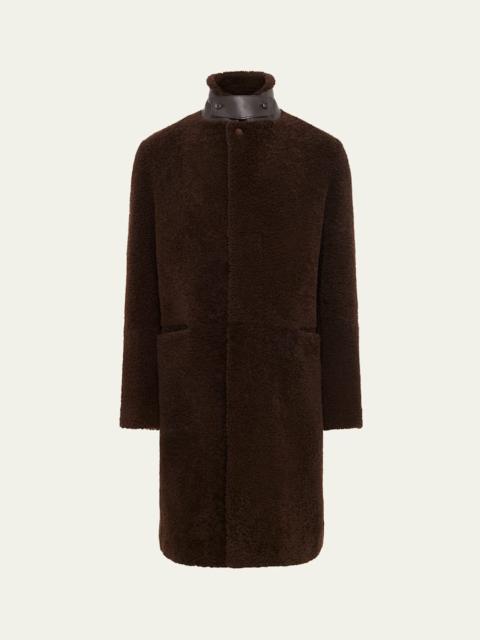 GABRIELA HEARST Men's Shearling Teddy Car Coat