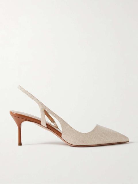 AQUAZZURA + Alex Rivière 65 D'Orsay linen pumps