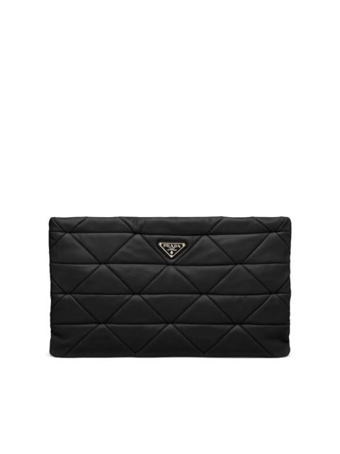 Prada Prada System nappa  leather patchwork clutch