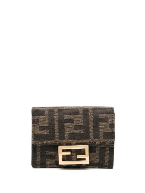 FENDI MICRO TRIFOLD BAGUETTE WALLET IN FF JACQUARD FABRIC