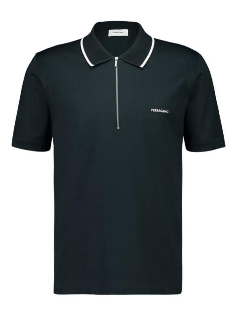 FERRAGAMO zip-neck piqué polo shirt
